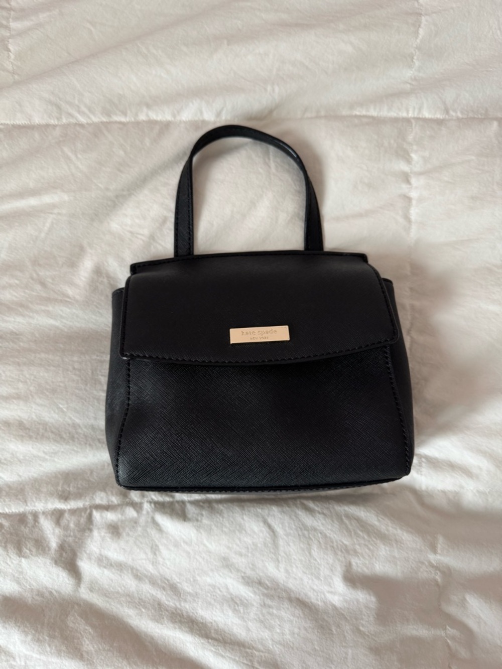kate spade Black Saffiano mini-bag Top-Handle and Strap with Gold Plaque